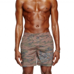 Diesel Men Mid-length swim shorts in camo ripstop Brown A174760HJBM