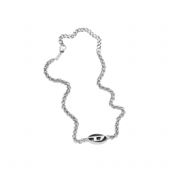 Diesel Men Stainless steel chain necklace Silver/Black DX147000DJW