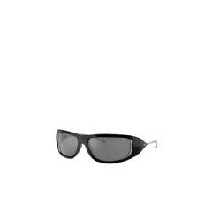 Diesel Men Wraparound style sunglasses Black/Flash mirror LX300100LEN