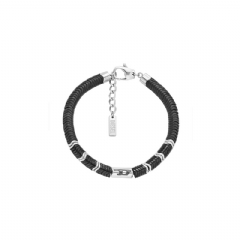 Diesel Men Hematite Beaded Bracelet Black DX157400DJW
