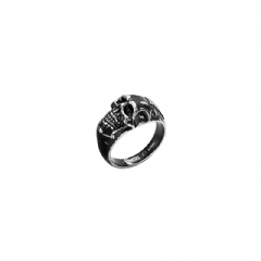 Diesel Men Stainless Steel Skull Ring Black DX157900DJW