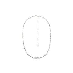 Diesel Men Sterling silver chain necklace Silver DL136400DJW