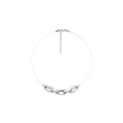 Diesel Men Stainless Steel and Silicone Metamorph Chain Necklace Silver DX161500DJW