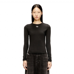 Diesel Women Cotton sweater with Oval D logo Black A199160AHQH