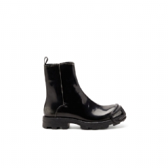 Diesel Men D-Hammer - Leather boots with zipper Black Y03254P8435