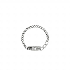 Diesel Men Stainless steel glitz chain bracelet Silver DX162700DJW