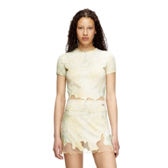 Diesel Women Nylon T-shirt with Heraldic print Green A184180BJBT