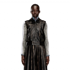 Diesel Women Bomber vest with distressed effect Brown A203300ALBP