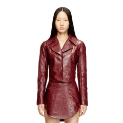 Diesel Women Tailored jacket in coated fabric Red A201080QMBU