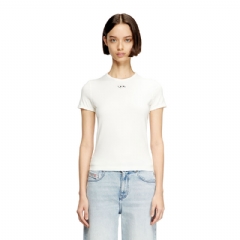 Diesel Women Slim-fit T-shirt with metallic Oval D White A199170AHQH