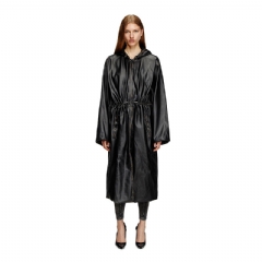 Diesel Women Distressed utilitarian hooded coat Black A162870IKAR