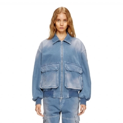 Diesel Women Jacket in coloured herringbone denim Light Blue A1578009M93