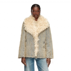 Diesel Women Jacket in floating-thread jacquard denim Light Blue A190450CMBZ