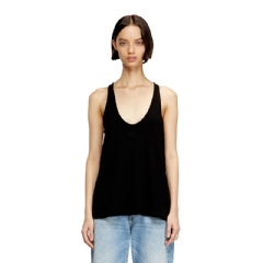 Diesel Women Ribbed tank with Oval D Black A215730JEAI