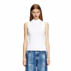 Diesel Women Ribbed tank top with mock neck White A103970BLAN