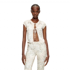 Diesel Women Tie top with mixed camo prints Beige A187700NKCZ