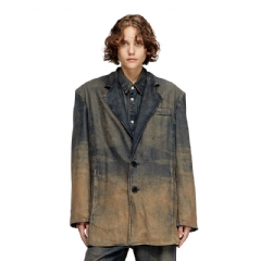 Diesel Women Blazer in fluid shaded denim Dark Blue A18354068TF