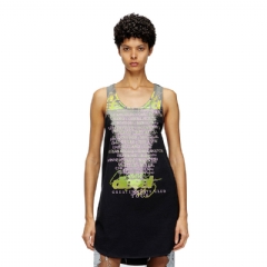 Diesel Women Tank top with lyrics print Black A197350PLBL