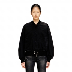 Diesel Women Bomber jacket in denim Black A198820BEBQ