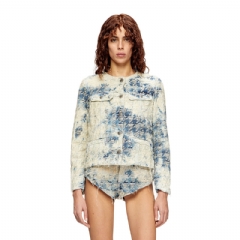 Diesel Women Jacket in houndstooth-weave denim Blue/White A213480CEBI