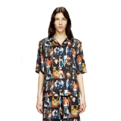 Diesel Women Bowling shirt with graphic prints Black P015490SPBX