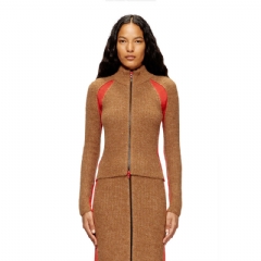 Diesel Women Alpaca-blend cardigan with contrast inserts BrownA188860JLCD