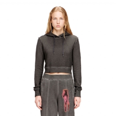 Diesel Women Hoodie with rhinestone detailing on the back Grey A209890DCCD