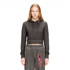 Diesel Women Hoodie with rhinestone detailing on the back Grey A209890DCCD