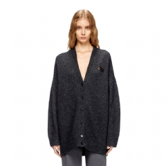 Diesel Women Cardigan in wool and alpaca blend Black/Grey A208330TKCZ