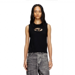 Diesel Women Knit tank top in cashmere blend Black A175100KCAE