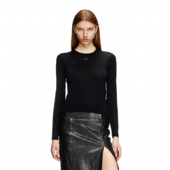 Diesel Women Wool jumper with cut-out logo Black A174980DCCH
