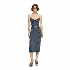 Diesel Women Midi dress in denim-look jersey Dark Blue A183580KIBY