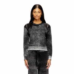 Diesel Women Jumper with faded reverse print Grey/Black A218330BKCB