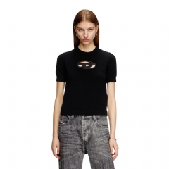 Diesel Women Short-sleeve jumper in cashmere blend Black A175040KCAE