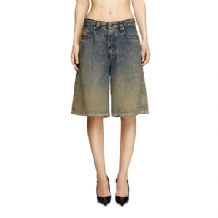 Diesel Women Shorts in fluid shaded denim Dark Blue A16319068TA