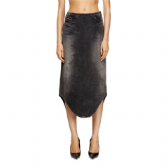 Diesel Women Denim midi skirt with shadow effect Black A190750CEBC