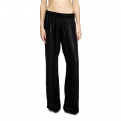 Diesel Women Satin track pants Black A173960QJAR