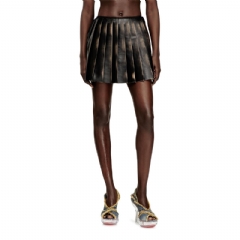 Diesel Women Short pleated skirt with distressed effect Brown A211530ALBP