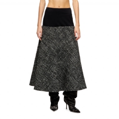 Diesel Women Bouclé skirt with stretch waist Black 