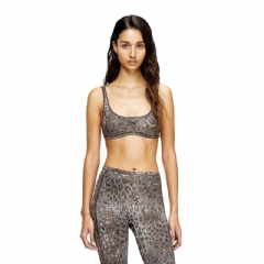 Diesel Women Leopard print nylon sports bra Brown A193540GFCK