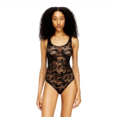 Diesel Women Nylon bodysuit with lace design Black A201690DRAK