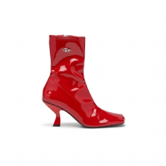 Diesel Women D-Amber-Ankle boots in patent stretch PU Red Y03630P2648