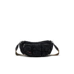 Diesel Women Multi-Pkts-Multipocket bag in washed denim Black X10220P4485