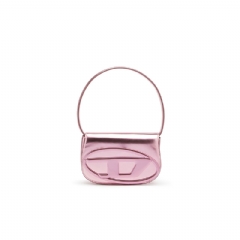 Diesel Women 1DR-Iconic shoulder bag in mirrored leather Pink X08396PS202