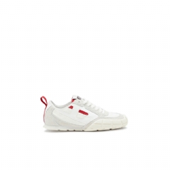 Diesel Women S-Pagodha-Sneakers in leather, suede and ripstop White/Red Y03687P8404