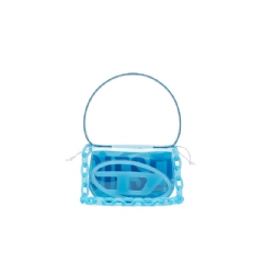Diesel Women 1DR-Iconic shoulder bag in transparent TPU Blue X08396P8763