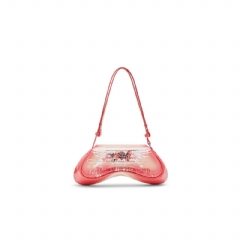 Diesel Women Play-Shoulder bag in printed glossy PU Pink X10221P6019