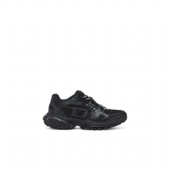 Diesel Women S-Pro-V-Dense-Monochrome mesh sneakers with Oval D logo Black Y03594P8136