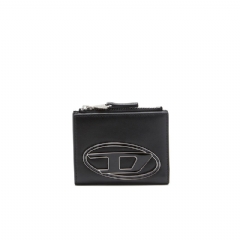 Diesel Women Small leather wallet with logo plaque Black X09888PR818