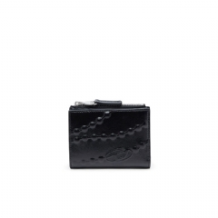 Diesel Women Leather wallet with embossed chain motif Black X10634P8853